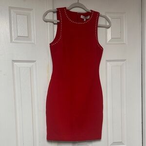 NWT Likely Red Sleeveless Stud-Trim Dress